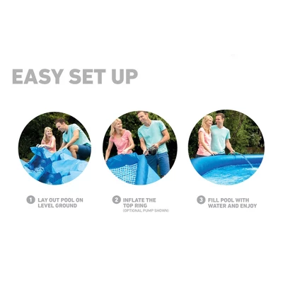 Intex Easy Set Inflatable Puncture Resistant Above Ground Portable Outdoor Swimming Pool For Kids And Adults, Blue 6 Intex Easy Set Inflatable Puncture Resistant Above Ground Portable Outdoor Swimming Pool For Kids And Adults, Blue - Image 4