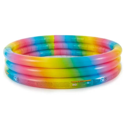 Intex 58449EP Rainbow Ombre 3 Ring Circular Inflatable Outdoor Swimming Pool With For Kids Ages 2 Years Or Older 4 Intex 58449EP Rainbow Ombre 3 Ring Circular Inflatable Outdoor Swimming Pool With For Kids Ages 2 Years Or Older - Image 2