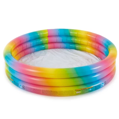 Intex 58449EP Rainbow Ombre 3 Ring Circular Inflatable Outdoor Swimming Pool With For Kids Ages 2 Years Or Older 5 Intex 58449EP Rainbow Ombre 3 Ring Circular Inflatable Outdoor Swimming Pool With For Kids Ages 2 Years Or Older - Image 3