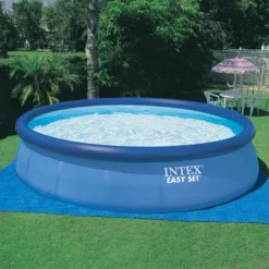 Intex 26175EH Easy Set 18 Feet By 48 Inch Round Inflatable Outdoor Backyard Above Ground Swimming Pool Set With Cover, Ladder, And Filter, Blue