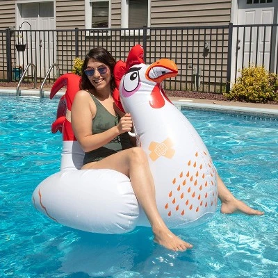 Chicken Fight Inflatable Pool Float Game Set - Includes 2 Giant Battle Ride-Ons - Flip Your Friends To Win! - For Kids And Adults 4 Chicken Fight Inflatable Pool Float Game Set - Includes 2 Giant Battle Ride-Ons - Flip Your Friends To Win! - For Kids And Adults - Image 2
