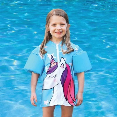 Swim Central 18-Inch Turquoise Girls Swim Shirt "Making Magic" Floaties With A Unicorn 4 Swim Central 18-Inch Turquoise Girls Swim Shirt "Making Magic" Floaties With A Unicorn - Image 2