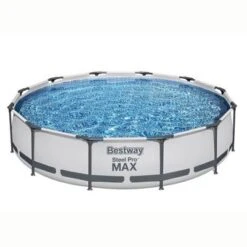 Bestway Steel Pro Max Heavy Duty 12 Foot X 30 Inch Round Above Ground Frame Swimming Pool With Filter Pump And Flowclear 12 Foot Pool Cover With Ropes -Intex Shop GUEST 0f3054d8 8e28 4b8a 9efa 209aad468955