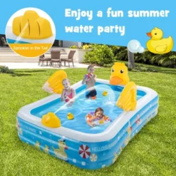 Costway Inflatable Swimming Pool Duck Themed Kiddie Pool W/ Sprinkler For Age 3+ -Intex Shop GUEST 1438d07a 411c 4ec0 8ac6 161af891ee54