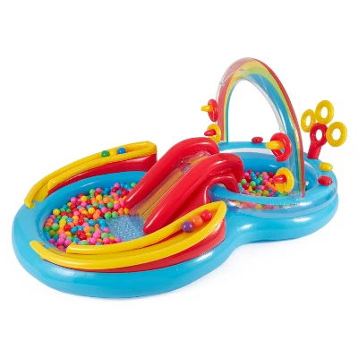 Intex Rainbow Slide Inflatable Pool And Water Slide Ring Center 4 Intex Rainbow Slide Inflatable Pool And Water Slide Ring Center - Image 2