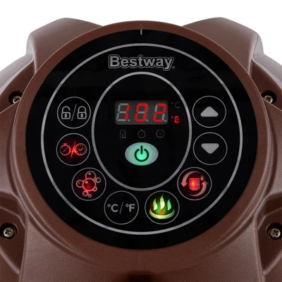 Bestway 54190E SaluSpa Helsinki 7 Person Portable Inflatable Round Hot Tub Spa With 81 Air Jets, Cover, Pump, And Integrated Filter, Wood Print 5 Bestway 54190E SaluSpa Helsinki 7 Person Portable Inflatable Round Hot Tub Spa With 81 Air Jets, Cover, Pump, And Integrated Filter, Wood Print - Image 3