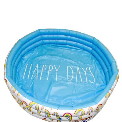 CocoNut Float Rae Dunn 54" Mini/Kiddie Pool - Rainbow Pattern - HAPPY DAYS 3 CocoNut Float Rae Dunn 54" Mini/Kiddie Pool - Rainbow Pattern - HAPPY DAYS