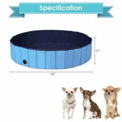 Costway 55'' Foldable Dog Pet Pool Kiddie Bathing Tub Indoor Outdoor Portable Leakproof