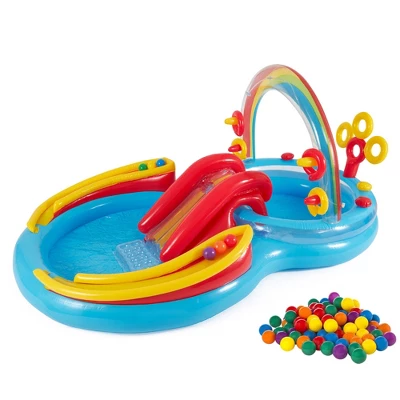 Intex Rainbow Slide Inflatable Pool And Water Slide Ring Center 8 Intex Rainbow Slide Inflatable Pool And Water Slide Ring Center - Image 6