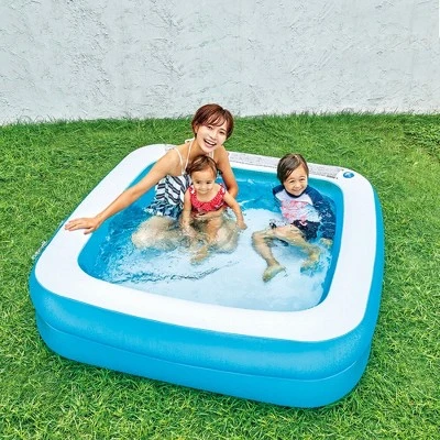 Pool Central 4.75ft. Inflatable Blue And White 2-Ring Swimming Pool 3 Pool Central 4.75ft. Inflatable Blue And White 2-Ring Swimming Pool