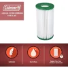 Coleman 90357E Type III A/C 1000 And 1500 GPH Replacement Filter Swimming Pool Cartridge Compatible With Most Coleman Power Steel Round Frame Pools -Intex Shop GUEST 27540e8a 6009 4d80 bc51 3d862a215c0d