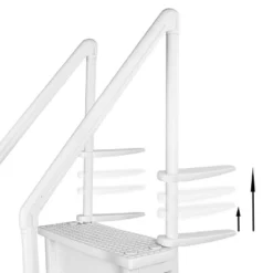 XtremepowerUS 4-Step Swimming Pool Entry Ladder With Side Handle Rail Non-Slip Platform, White -Intex Shop GUEST 27ed5615 c1fe 42fb 951f 9402e0002943