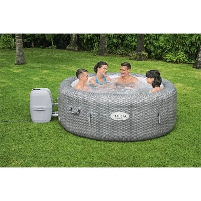 Bestway SaluSpa Honolulu AirJet 4 To 6 Person Inflatable Hot Tub Round Portable Outdoor Spa With 140 AirJets And EnergySense Energy Saving Cover, Grey 3 Bestway SaluSpa Honolulu AirJet 4 To 6 Person Inflatable Hot Tub Round Portable Outdoor Spa With 140 AirJets And EnergySense Energy Saving Cover, Grey