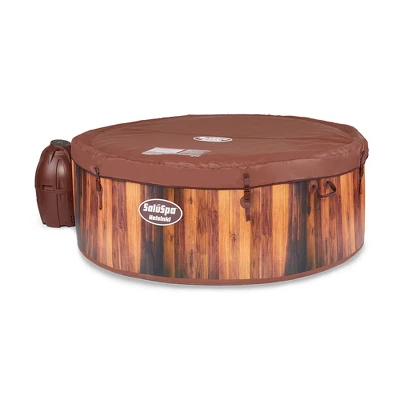 Bestway 54190E SaluSpa Helsinki 7 Person Portable Inflatable Round Hot Tub Spa With 81 Air Jets, Cover, Pump, And Integrated Filter, Wood Print 4 Bestway 54190E SaluSpa Helsinki 7 Person Portable Inflatable Round Hot Tub Spa With 81 Air Jets, Cover, Pump, And Integrated Filter, Wood Print - Image 2