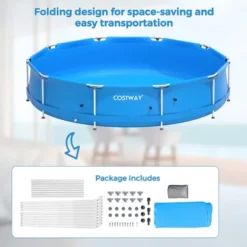 Costway Round Above Ground Swimming Pool Patio Frame Pool W/ Pool Cover Iron Frame -Intex Shop GUEST 2fe48a12 4e01 48b7 8e9a e727796faead