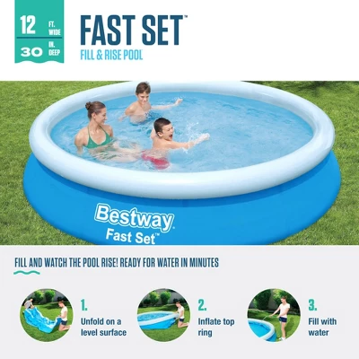 Bestway 57275E Fast Set Up 12 Feet X 30 Inch Inflatable Above Ground Swimming Pool With 330 GPH Filter Pump And Type V/Type K 330 GPH Filter Cartridge 3 Bestway 57275E Fast Set Up 12 Feet X 30 Inch Inflatable Above Ground Swimming Pool With 330 GPH Filter Pump And Type V/Type K 330 GPH Filter Cartridge