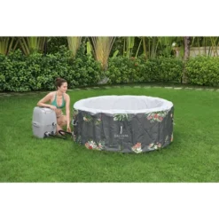 Bestway Aruba 3 Person Inflatable Round Outdoor Hot Tub SaluSpa With 110 Soothing AirJets, Filter Cartridge, Spa Pump, And Insulated Cover - Gray 8 Bestway Aruba 3 Person Inflatable Round Outdoor Hot Tub SaluSpa With 110 Soothing AirJets, Filter Cartridge, Spa Pump, And Insulated Cover - Gray -Intex Shop GUEST 39e75f5e f7e2 4133 bb0b ef5dd6542649