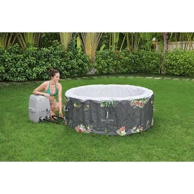 Bestway Aruba 3 Person Inflatable Round Outdoor Hot Tub SaluSpa With 110 Soothing AirJets, Filter Cartridge, Spa Pump, And Insulated Cover - Gray 5 Bestway Aruba 3 Person Inflatable Round Outdoor Hot Tub SaluSpa With 110 Soothing AirJets, Filter Cartridge, Spa Pump, And Insulated Cover - Gray - Image 3