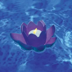 Swimline HydroTools Swimming Pool Or Spa Floating Flower Candle Light 7.5" - Blue