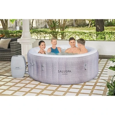 Bestway SaluSpa Cancun AirJet 2 To 4 Person Inflatable Hot Tub Round Portable Outdoor Spa With 120 AirJets And EnergySaver Energy Saving Cover, Grey 3 Bestway SaluSpa Cancun AirJet 2 To 4 Person Inflatable Hot Tub Round Portable Outdoor Spa With 120 AirJets And EnergySaver Energy Saving Cover, Grey