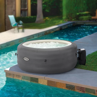 Intex SimpleSpa Bubble Massage 4 Person Inflatable Round Hot Tub Relaxing Outdoor Water Spa With Soothing Jets, Insulated Cover, And Storage Bag, Gray 5 Intex SimpleSpa Bubble Massage 4 Person Inflatable Round Hot Tub Relaxing Outdoor Water Spa With Soothing Jets, Insulated Cover, And Storage Bag, Gray - Image 3