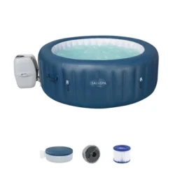 Bestway Milan SaluSpa Inflatable Round Outdoor Hot Tub With 140 Soothing AirJets, Insulating Cover, Pump, And Smartphone App Control -Intex Shop GUEST 4014f57c 2e6a 4aee 9d9d 166dd94146b0