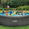 Funsicle 18' X 48" QuickSet Round Inflatable Ring Top Outdoor Above Ground Swimming Pool Set With Pump And Cartridge Filter, Dark Herringbone 1 Funsicle 18' X 48" QuickSet Round Inflatable Ring Top Outdoor Above Ground Swimming Pool Set With Pump And Cartridge Filter, Dark Herringbone -Intex Shop GUEST 4701601d 688f 46c7 b496 31a7ea2d26a8