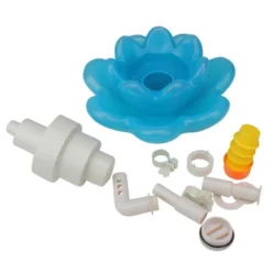 Swimline Floating Blue Blossom Flower Triple Tier Water Fountain For Swimming Pools 11" - White/Blue