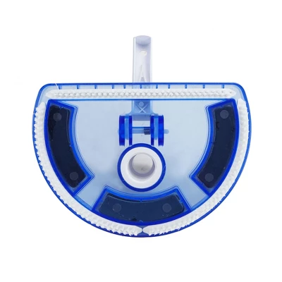 Pool Central Deluxe Half Moon Transparent Weighted Vinyl Liner Swimming Pool Vacuum Head 10.5" - White/Blue 3 Pool Central Deluxe Half Moon Transparent Weighted Vinyl Liner Swimming Pool Vacuum Head 10.5" - White/Blue