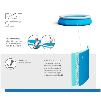 Pool Central 8ft Round Inflatable Easy Set Kids Swimming Pool With Filter Pump 7 Pool Central 8ft Round Inflatable Easy Set Kids Swimming Pool With Filter Pump - Image 5