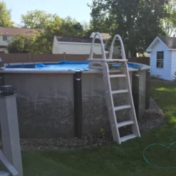 Confer Plastics 7200 Roll Guard 48-56" A Frame Safety Above Ground Outdoor Patio Swimming Pool Platform Ladder Steps - Warm Gray -Intex Shop GUEST 55bf9d58 9e40 47f5 bd6e e11ab512e3ab