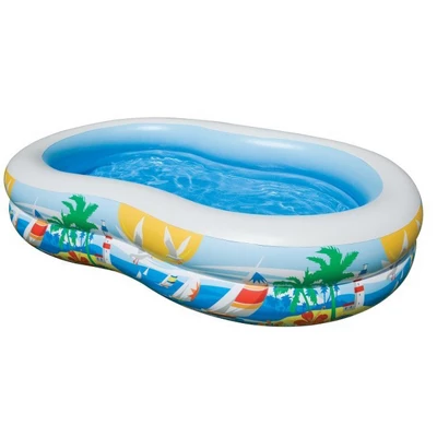 Intex 8.5’x5.25’x18” Seaside Paradise Inflatable Kiddie Pool & Electric Air Pump 4 Intex 8.5’x5.25’x18” Seaside Paradise Inflatable Kiddie Pool & Electric Air Pump - Image 2