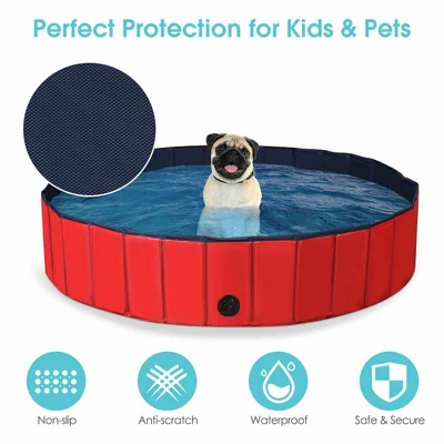 Costway 55'' Foldable Dog Pet Pool Kiddie Bathing Tub Indoor Outdoor Leakproof Portable 5 Costway 55'' Foldable Dog Pet Pool Kiddie Bathing Tub Indoor Outdoor Leakproof Portable - Image 4