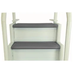 Confer Plastics STEP-1 Stair Ladder With 4 Steps And 2 Handrails For Flat Bottom Above Ground Swimming Pool With Snap-In Installation - Warm Gray -Intex Shop GUEST 634ebf3b a3da 40c5 ab30 267f6f1ae4a9