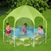 H2OGO! Kids Splash-in-Shade 8-Foot Round Steel Frame Above Ground Pool With Water Mister And Canopy Sunshade, Green Tropical Leaf Print 1 H2OGO! Kids Splash-in-Shade 8-Foot Round Steel Frame Above Ground Pool With Water Mister And Canopy Sunshade, Green Tropical Leaf Print -Intex Shop GUEST 67957e04 4d56 411d aa05 5263347539ef
