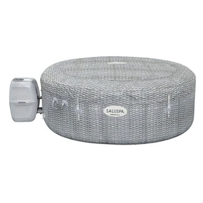 Bestway Honolulu SaluSpa 6 Person Inflatable Round Hot Tub Spa With 140 AirJets And EnergySense DuraPlus Waterproof Round Thermal Spa Cover, Gray 6 Bestway Honolulu SaluSpa 6 Person Inflatable Round Hot Tub Spa With 140 AirJets And EnergySense DuraPlus Waterproof Round Thermal Spa Cover, Gray - Image 4