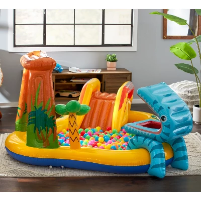 Intex Dinoland Play Center Kiddie Inflatable Pool And Dinosaur Water Splash Swimming Pool With Water Sprayers, Waterfalls, Slides, And Games 5 Intex Dinoland Play Center Kiddie Inflatable Pool And Dinosaur Water Splash Swimming Pool With Water Sprayers, Waterfalls, Slides, And Games - Image 3