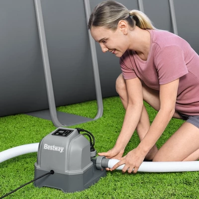 Bestway Flowclear Hydrogenic 6 G/H Digital Self Cleaning Saltwater Chlorinator With Adapters And PH Test Strips For Above Ground Swimming Pool 4 Bestway Flowclear Hydrogenic 6 G/H Digital Self Cleaning Saltwater Chlorinator With Adapters And PH Test Strips For Above Ground Swimming Pool - Image 2