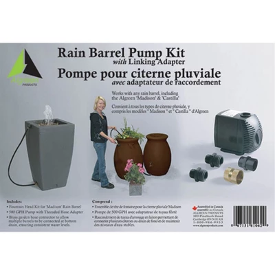 Algreen Rain Water Collection Barrel Drum 500GPH Garden Watering System Pump 3 Algreen Rain Water Collection Barrel Drum 500GPH Garden Watering System Pump