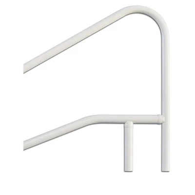 Saftron 54" X 32" Cross Braced 3 Bend Slope In-Water Aluminum Outdoor Swimming Pool Return To Deck Entry/Exit Handrail With Polymer Coating, White 7 Saftron 54" X 32" Cross Braced 3 Bend Slope In-Water Aluminum Outdoor Swimming Pool Return To Deck Entry/Exit Handrail With Polymer Coating, White - Image 5