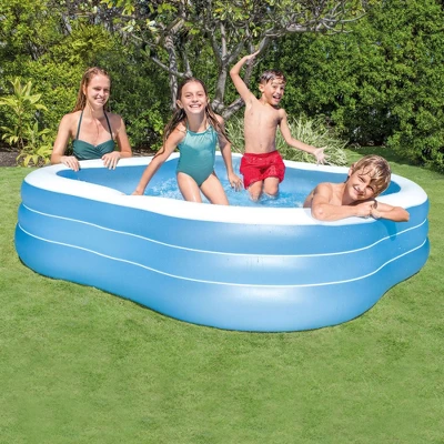 Intex Swim Center 90in X 90in X 2in Inflatable Play Kids Backyard Swimming Pool 5 Intex Swim Center 90in X 90in X 2in Inflatable Play Kids Backyard Swimming Pool - Image 3
