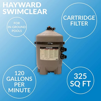 Hayward W3C3030 SwimClear 325 Square Feet Cartridge Filter For Outdoor In-Ground Swimming Pools With Rapid Release Air Valve And Secure Flange Clamp 5 Hayward W3C3030 SwimClear 325 Square Feet Cartridge Filter For Outdoor In-Ground Swimming Pools With Rapid Release Air Valve And Secure Flange Clamp - Image 3