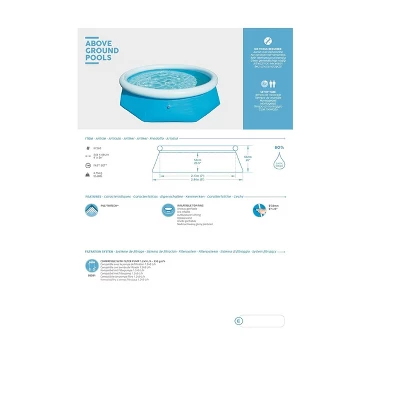 Pool Central 8ft Round Inflatable Easy Set Kids Swimming Pool With Filter Pump 6 Pool Central 8ft Round Inflatable Easy Set Kids Swimming Pool With Filter Pump - Image 4