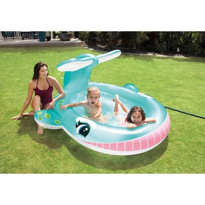 Intex 57440EP 79" X 77" X 36" Inflatable Whale Spray Kiddie Pool For Kids 2+ 3 Intex 57440EP 79" X 77" X 36" Inflatable Whale Spray Kiddie Pool For Kids 2+