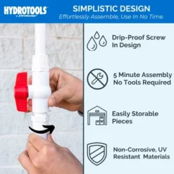 HYDROTOOLS By SWIMLINE Tube Style 7' Poolside Shower W/Adjustable Head & Foot Tap Spigot & Valve Controls For Outdoor Backyard Beach Spa