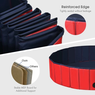 Costway 55'' Foldable Dog Pet Pool Kiddie Bathing Tub Indoor Outdoor Leakproof Portable 8 Costway 55'' Foldable Dog Pet Pool Kiddie Bathing Tub Indoor Outdoor Leakproof Portable - Image 7