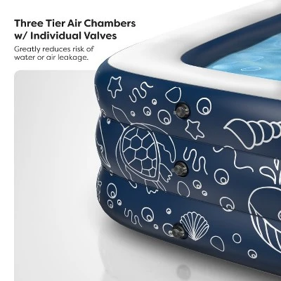 Galvanox Above Ground Inflatable Kiddie Pool Large Size Blow Up Swimming Pools Play Center Kids Children Family Outdoor Garden Backyard 120"x72"x22" 5 Galvanox Above Ground Inflatable Kiddie Pool Large Size Blow Up Swimming Pools Play Center Kids Children Family Outdoor Garden Backyard 120"x72"x22" - Image 3