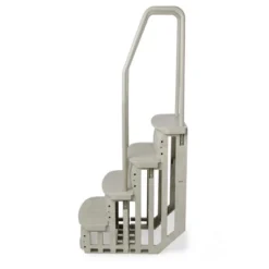 Main Access 200601T 26 Inch Wide IStep Above Ground Swimming Pool Step Ladder No Swim Zone And Flow Through Step Entry System, Taupe