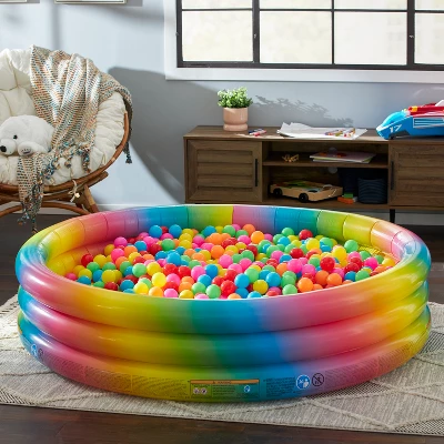 Intex 58449EP Rainbow Ombre 3 Ring Circular Inflatable Outdoor Swimming Pool With For Kids Ages 2 Years Or Older 3 Intex 58449EP Rainbow Ombre 3 Ring Circular Inflatable Outdoor Swimming Pool With For Kids Ages 2 Years Or Older