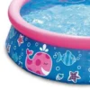 Summer Waves P1000515B167 Quick Set 5ft X 15in Round Inflatable Ring Backyard Kids Toddler Kiddie Swimming Splash Wading Pool, Pink Whale Print -Intex Shop GUEST b69435db 92c0 45de 8a4b f6cad0a2de3d